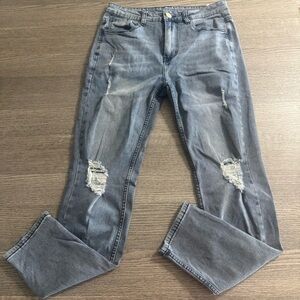 SHEIN Women’s Distressed Ripped Jeans Size 32 (8/10) Blue Denim High Rise